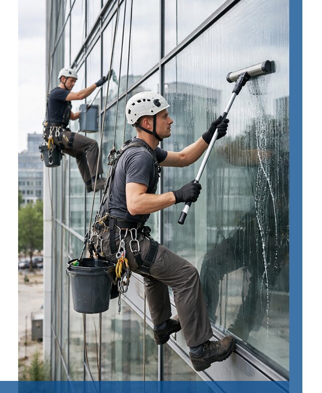 Мойка витражей альпинистами в Шелехове от 750 р. под ключ|ВЫСОТНИК-Шлх