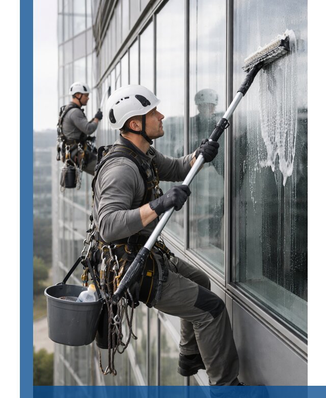 Высотная мойка сплошного остекления с выездом в Шелехове