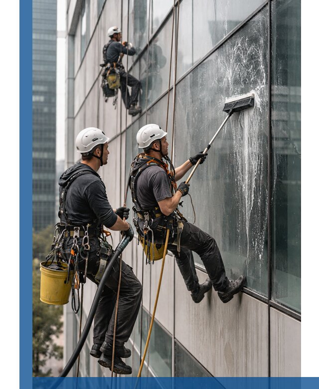Профессиональная высотная мойка фасадов зданий в Шелехове