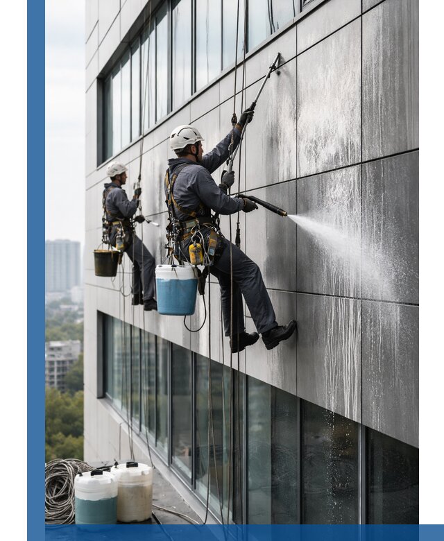 Профессиональная мойка вентилируемых фасадов в Шелехове