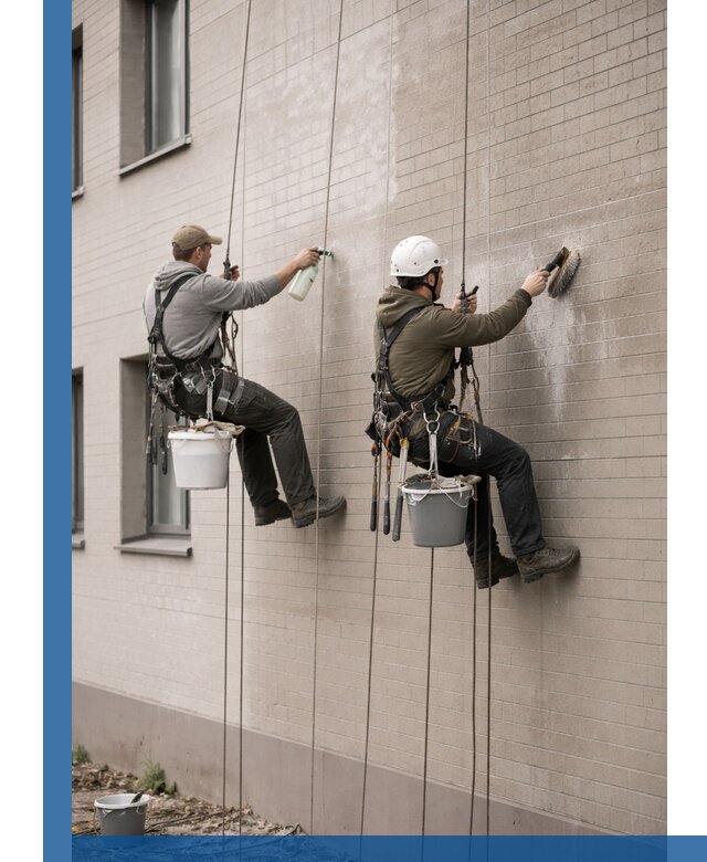 Удаление высолов с фасада зданий в Шелехове без повреждений и следов