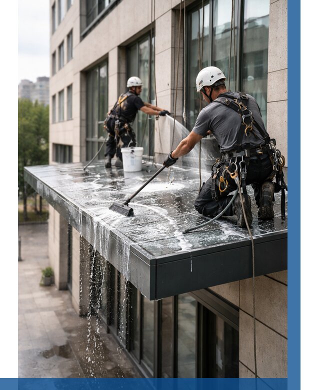 Мойка козырьков и навесов в Шелехове от 3750 р. | ВЫСОТНИК-Шлх