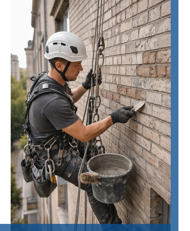 Ремонт кирпичной кладки фасада в Шелехове от 1929 р. | ВЫСОТНИК-Шлх