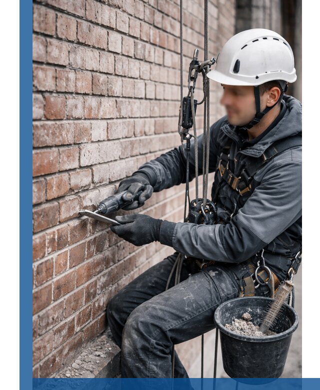 Расшивка кирпичных швов фасадов и стен, ремонт в Шелехове