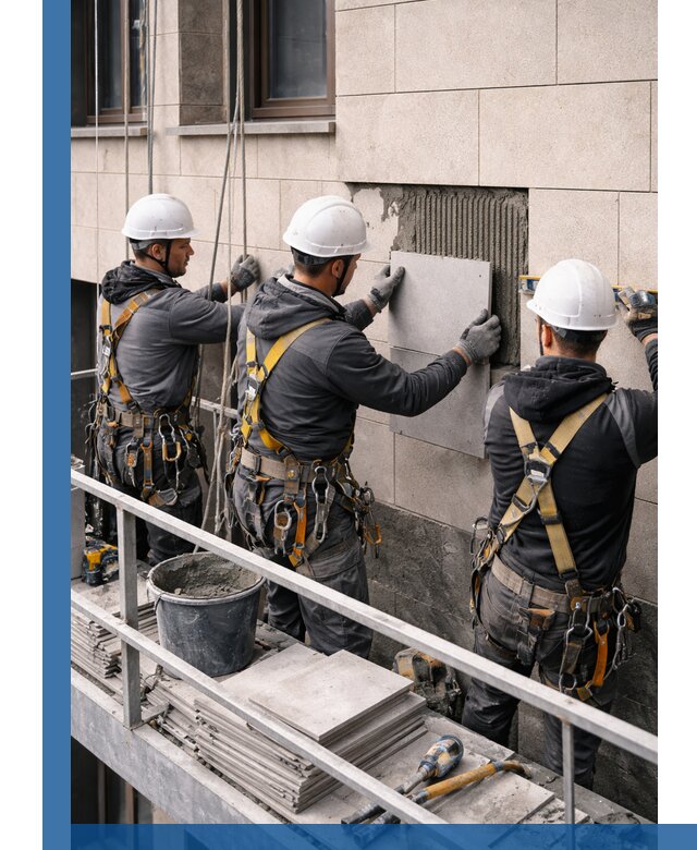 Ремонт облицовки фасада плиткой в Шелехове с гарантией