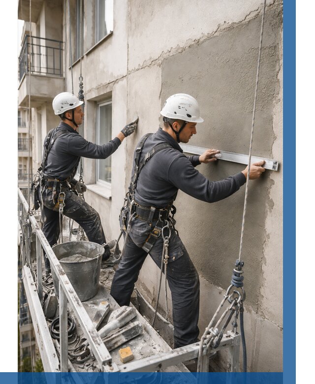 Штукатурка фасада на высоте в Шелехове от 964 р. | ВЫСОТНИК-Шлх