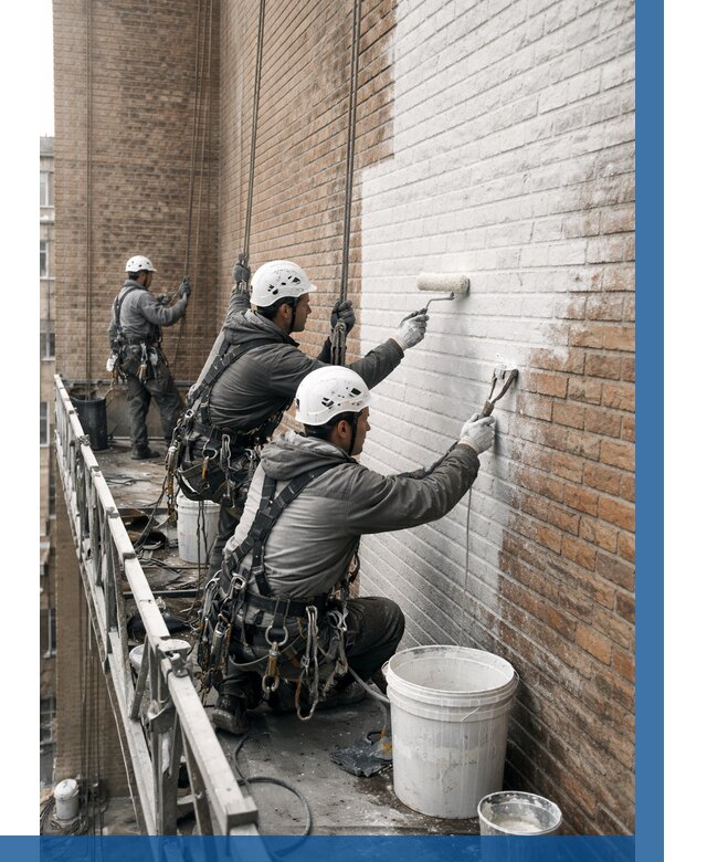 Покраска кирпичного фасада в Шелехове от 375 р. | ВЫСОТНИК-Шлх