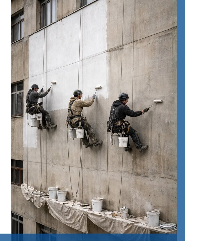 Покраска бетонного фасада в Шелехове от 375 р за м2 | ВЫСОТНИК-Шлх