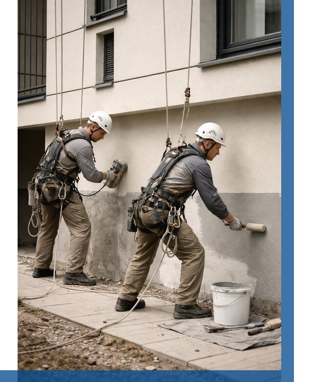 Окраска цоколя здания в Шелехове от 482 р. под ключ | ВЫСОТНИК-Шлх