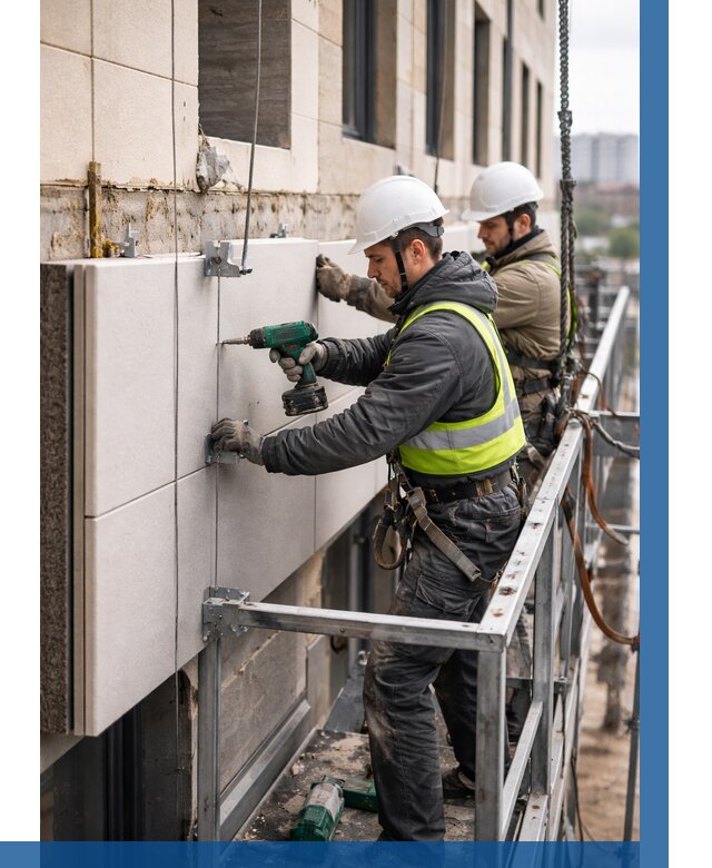 Монтаж фасадных термопанелей в Шелехове от 1607 р. | ВЫСОТНИК-Шлх