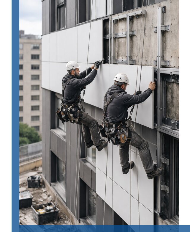 Монтаж композитных панелей фасада в Шелехове под ключ