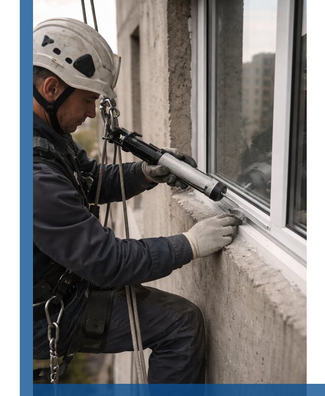 Герметизация оконных швов снаружи в Шелехове профессионально