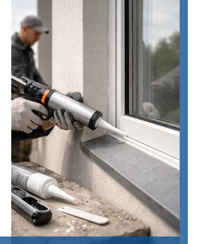 Герметизация монтажных швов окон в Шелехове от 696 р. | ВЫСОТНИК-Шлх