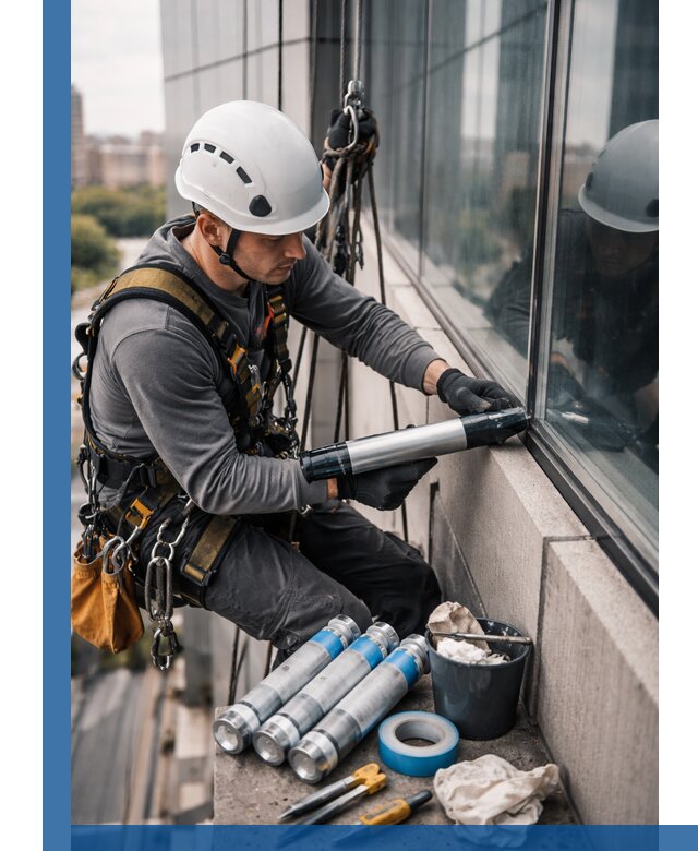 Герметизация стыков витража в Шелехове для герметичных фасадов