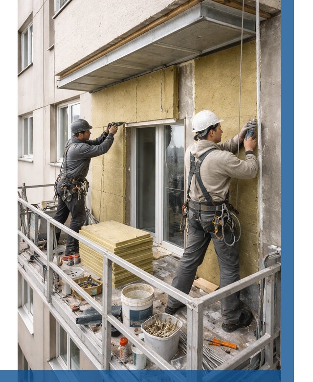 Утепление балкона снаружи в Шелехове от 1714 р. под ключ ВЫСОТНИК-Шлх