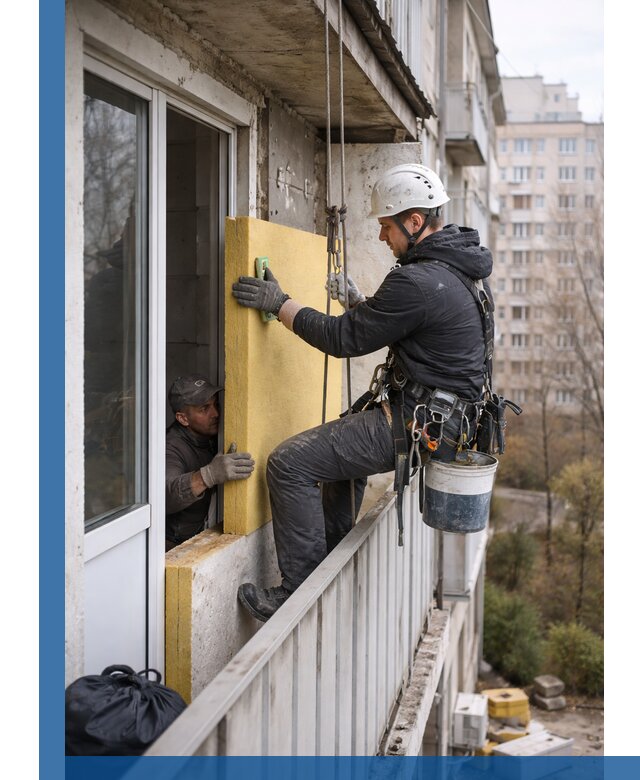 Профессиональное утепление балкона снаружи в Шелехове под ключ