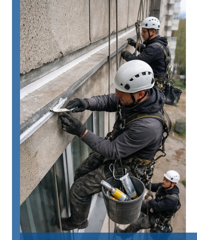 Герметизация примыкания балкона в Шелехове под ключ с гарантией