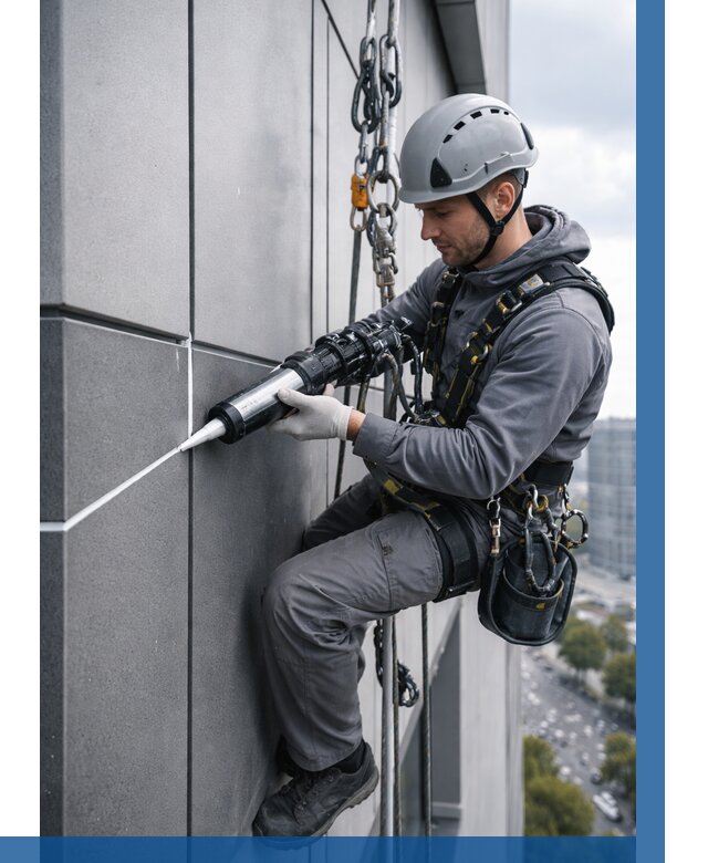 Герметизация стыков фасадных панелей в Шелехове от 6965 р.| ВЫСОТНИК-Шлх