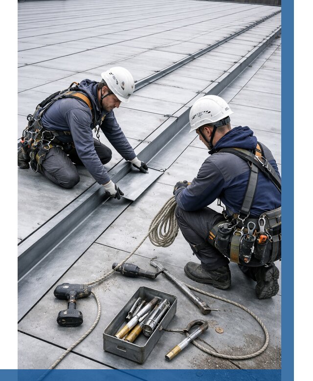 Ремонт фальцевой кровли в Шелехове от 750 р. | ВЫСОТНИК-Шлх