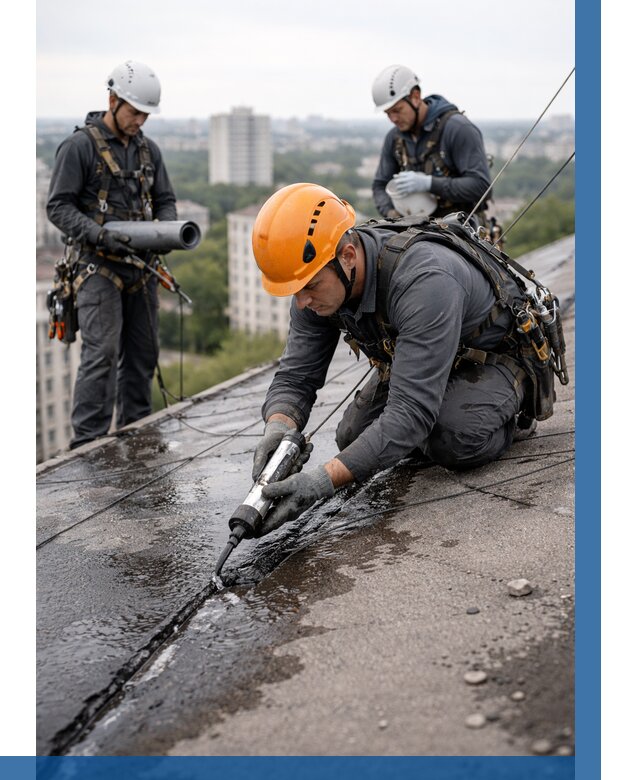 Устранение протечек кровли в Шелехове от 12858 р. | ВЫСОТНИК-Шлх