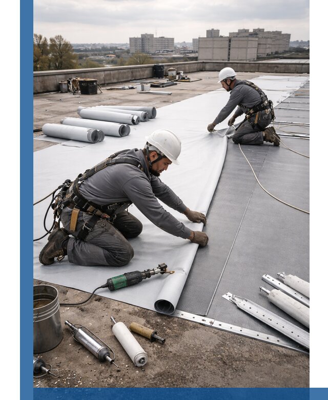 Монтаж мембранной кровли в Шелехове для промышленных зданий