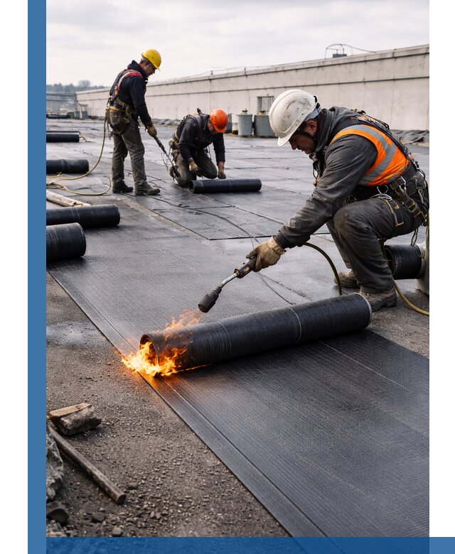 Монтаж наплавляемой кровли в Шелехове профессионально