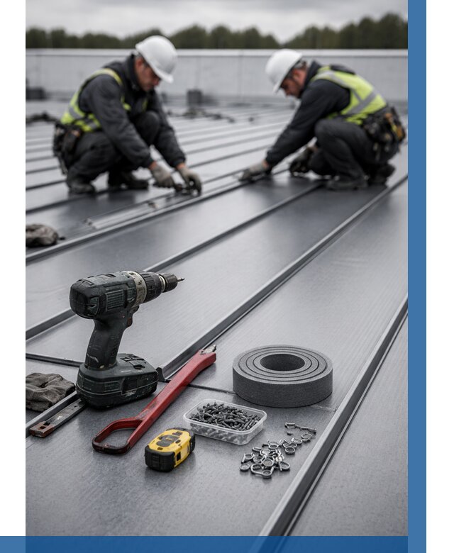 Монтаж фальцевой кровли в Шелехове от 1929 р. | ВЫСОТНИК-Шлх