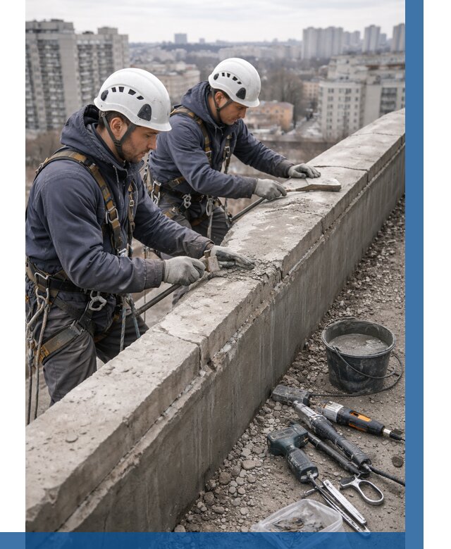 Ремонт парапета на кровле в Шелехове от 1607 р. | ВЫСОТНИК-Шлх