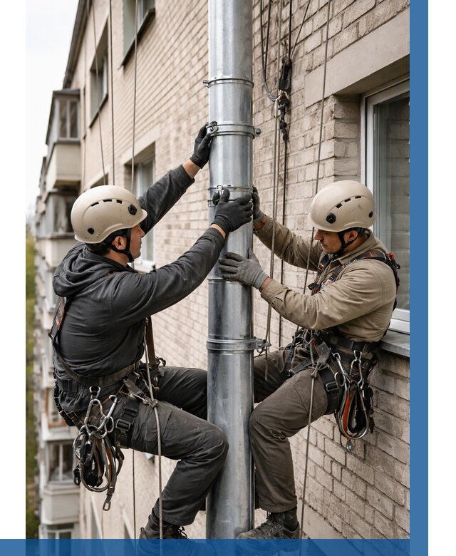 Замена водосточных труб в Шелехове от 6965 р. | ВЫСОТНИК-Шлх