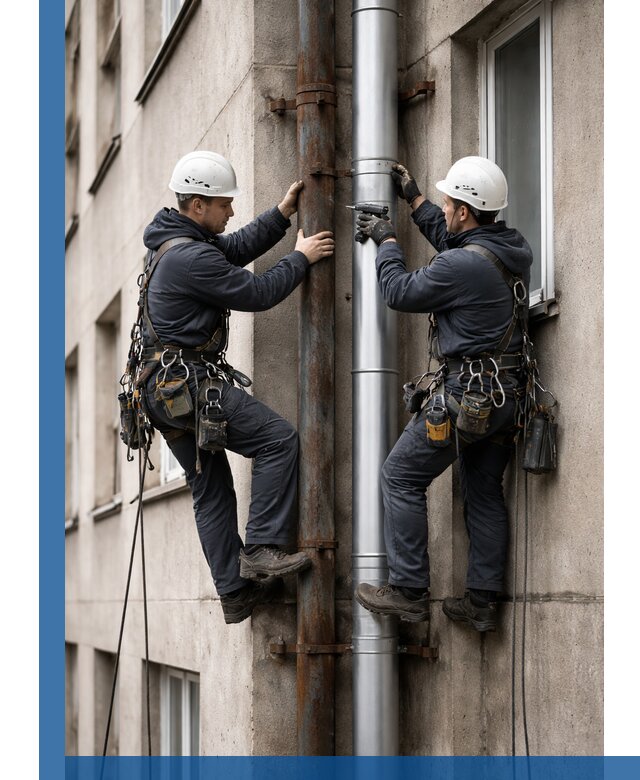 Замена водосточных труб в Шелехове: монтаж и демонтаж под ключ