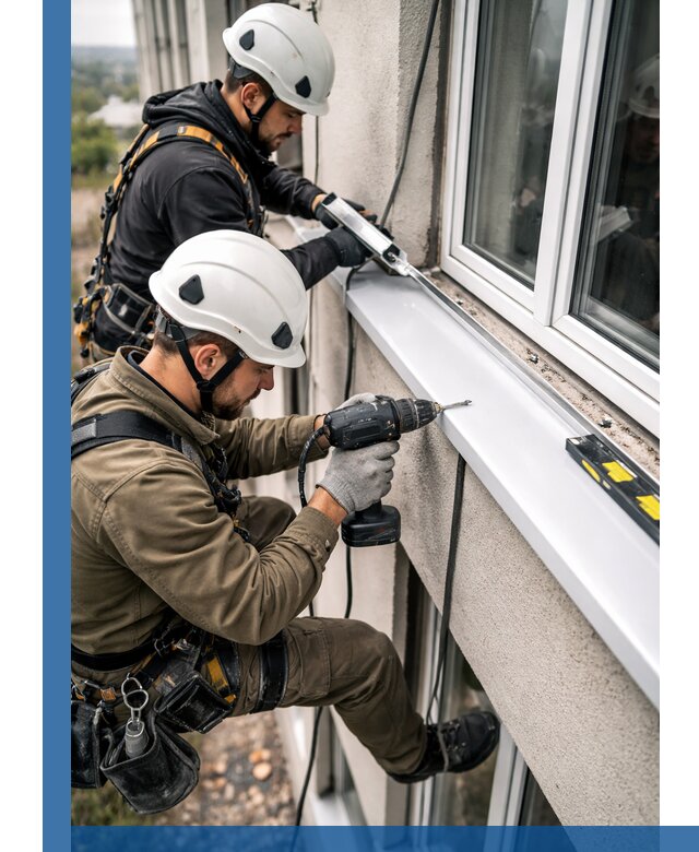 Профессиональный монтаж оконных отливов и отведения воды в Шелехове