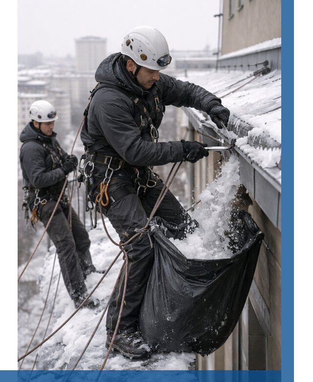 Аварийная очистка крыши в Шелехове под ключ от 321 р. | ВЫСОТНИК-Шлх