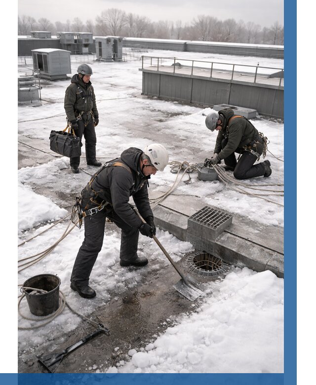 Абонентское обслуживание кровли зимой в Шелехове от 8572 р. | ВЫСОТНИК-Шлх