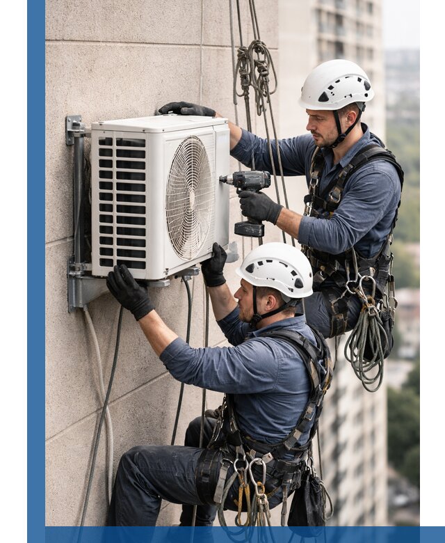 Монтаж внешнего блока кондиционера в Шелехове установка и крепление