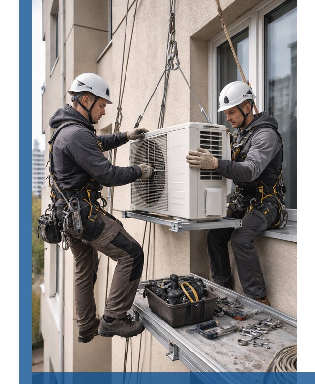 Перенос внешнего блока кондиционера в Шелехове с монтажом и крепежом