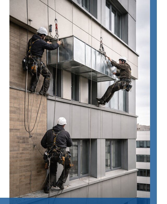 Монтаж воздуховодов на фасаде в Шелехове от 1607 р. | ВЫСОТНИК-Шлх