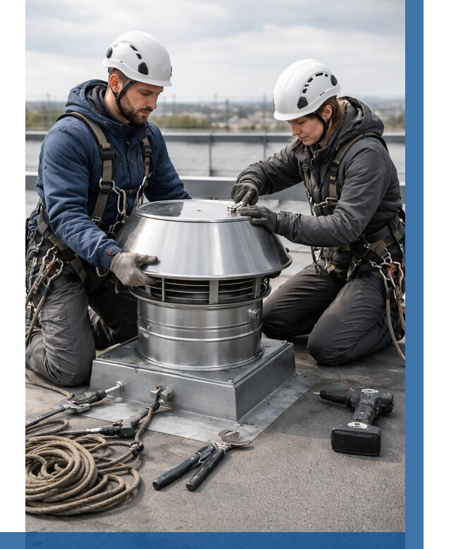 Установка дефлекторов на кровле в Шелехове от 4822 р. | ВЫСОТНИК-Шлх