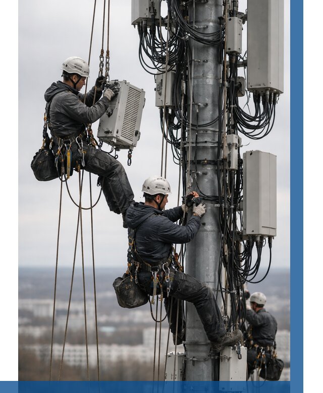 Монтаж оборудования связи на мачте в Шелехове от 8036 р. | ВЫСОТНИК-Шлх