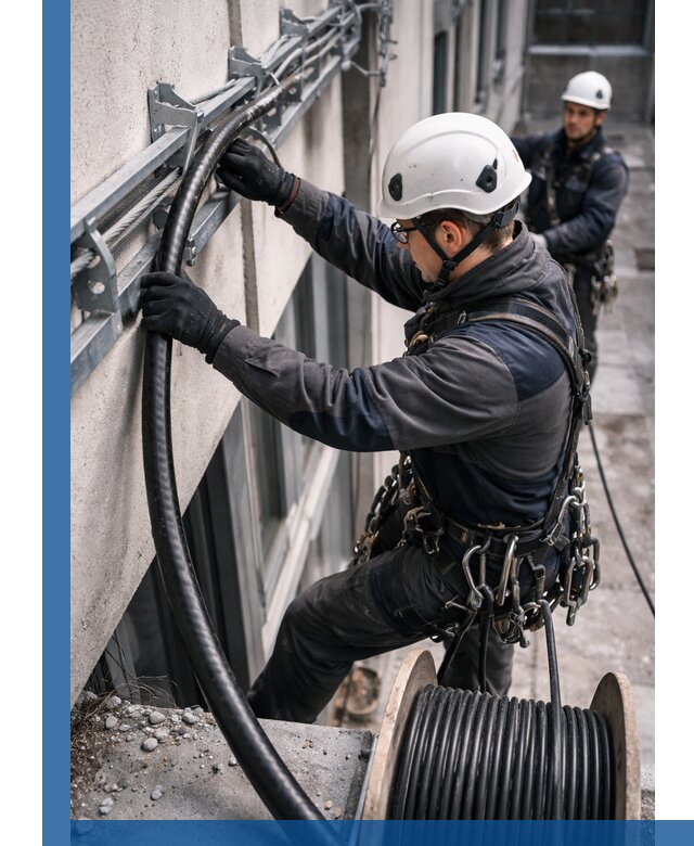 Протяжка кабеля питания на высоте в Шелехове с гарантией безопасности и качества