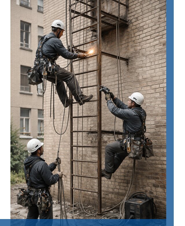 Ремонт пожарной лестницы в Шелехове от 8036 р. | ВЫСОТНИК-Шлх