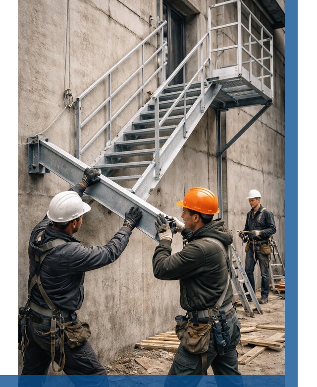 Монтаж металлических лестниц в Шелехове от 16073 р. | ВЫСОТНИК-Шлх