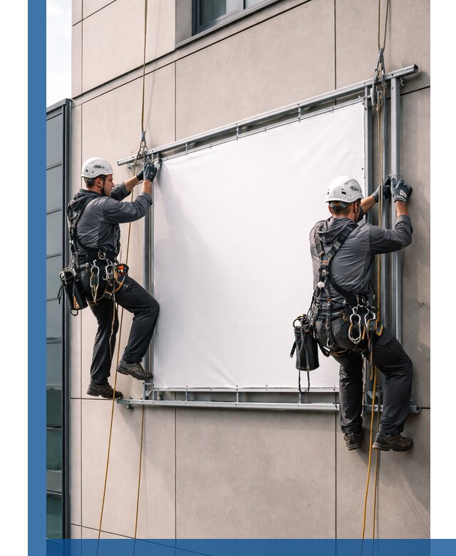 Монтаж наружной рекламной вывески в Шелехове под ключ