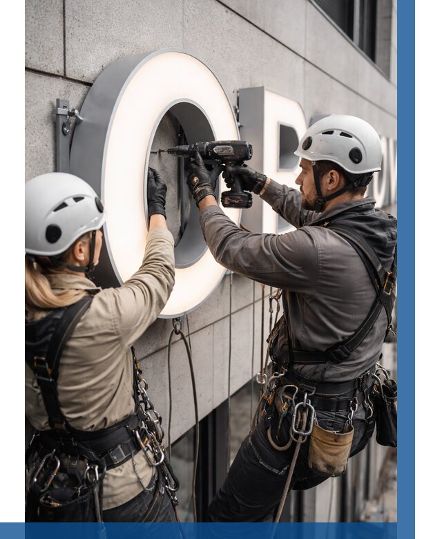 Монтаж световых букв в Шелехове от 3215 р. под ключ ВЫСОТНИК-Шлх