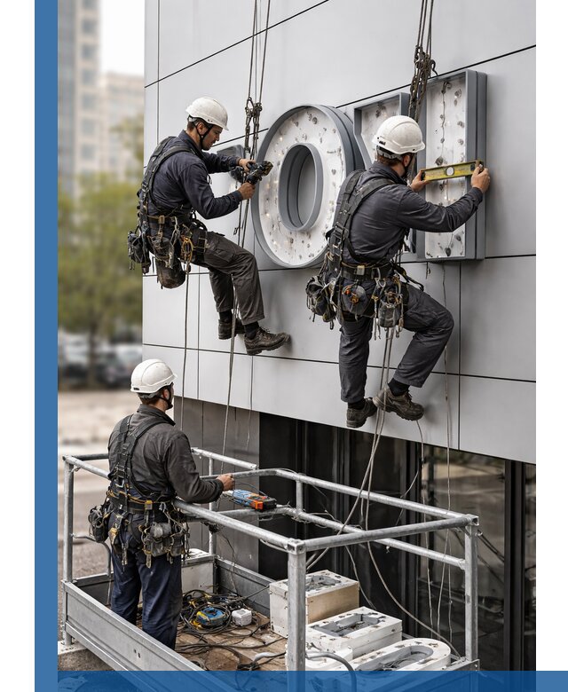Профессиональный монтаж световых букв в Шелехове под ключ