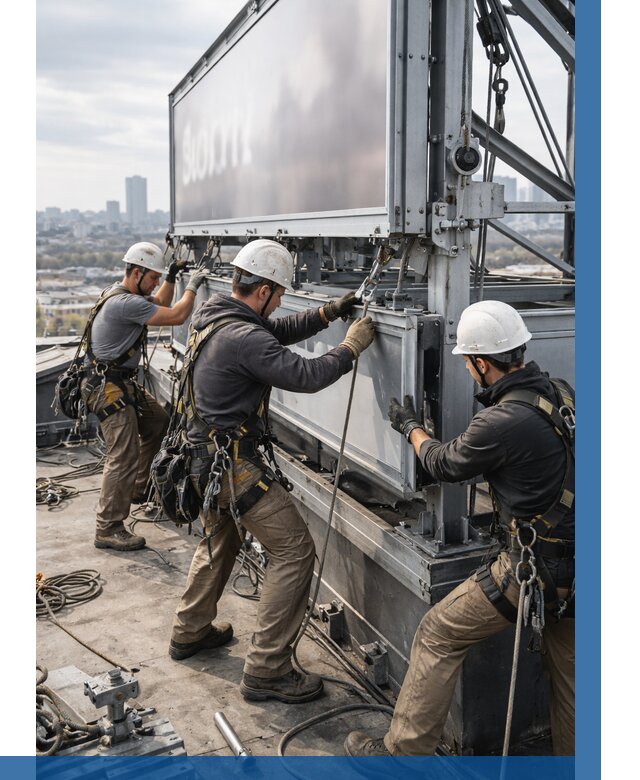 Монтаж крышной рекламной конструкции в Шелехове от 64290 р.|ВЫСОТНИК-Шлх