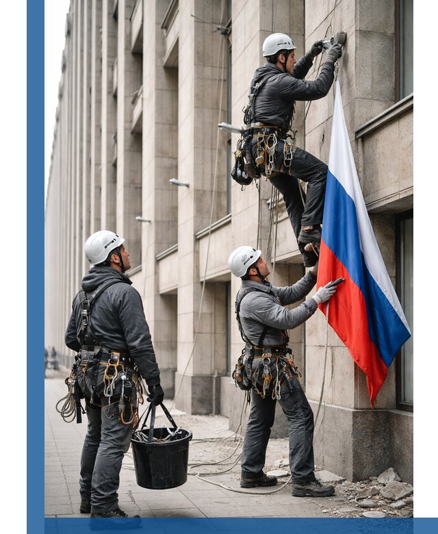 Профессиональная установка флагов на фасаде в Шелехове