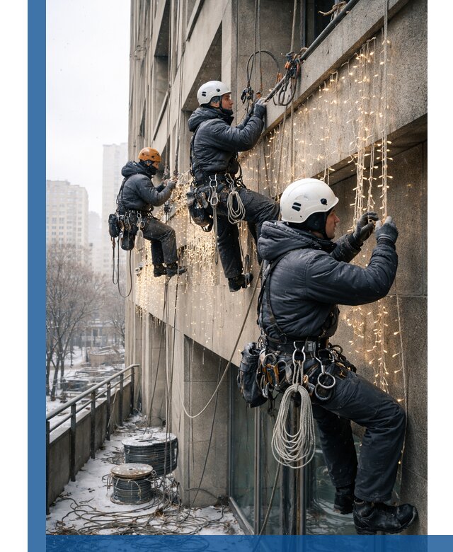 Монтаж новогодней иллюминации и украшение фасадов в Шелехове