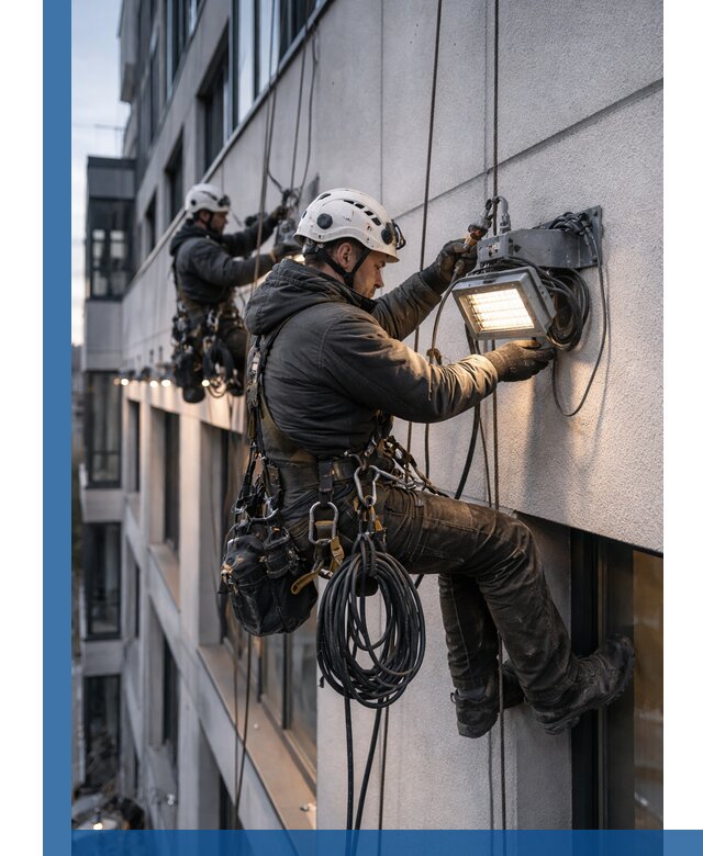 Монтаж фасадного освещения в Шелехове установка и подключение