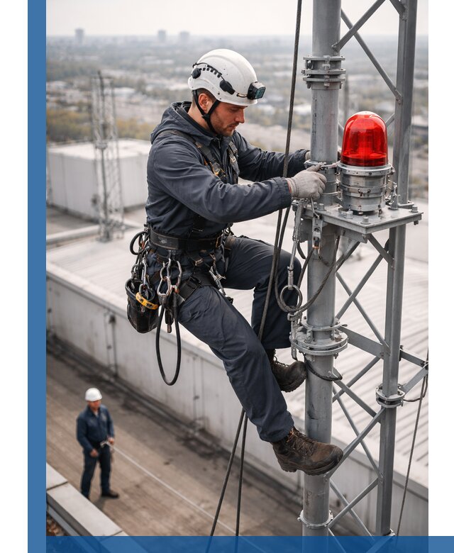 Монтаж заградительных огней и обслуживание объектов в Шелехове