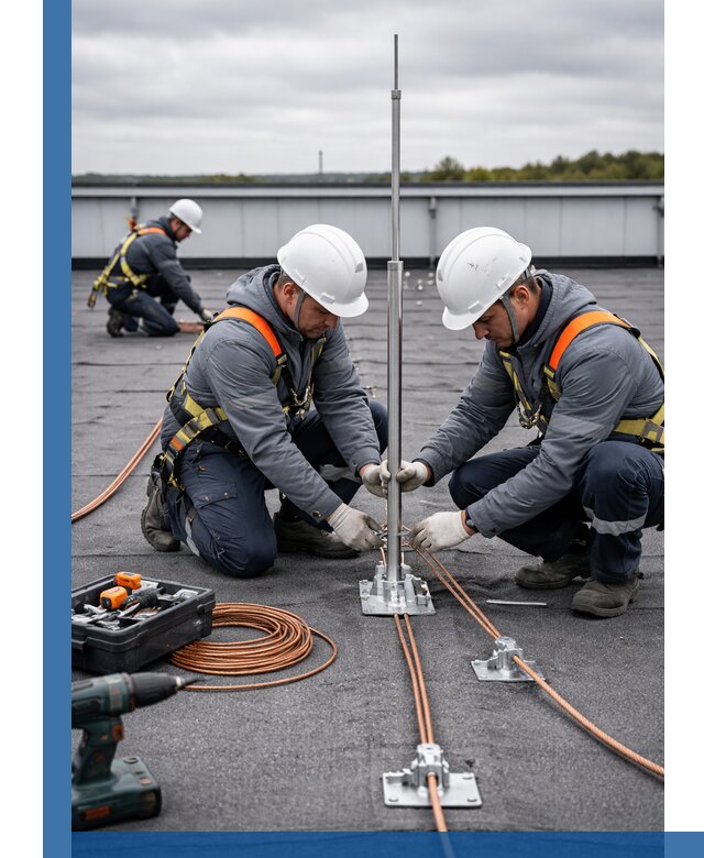 Монтаж молниезащиты на кровле в Шелехове под ключ с гарантией